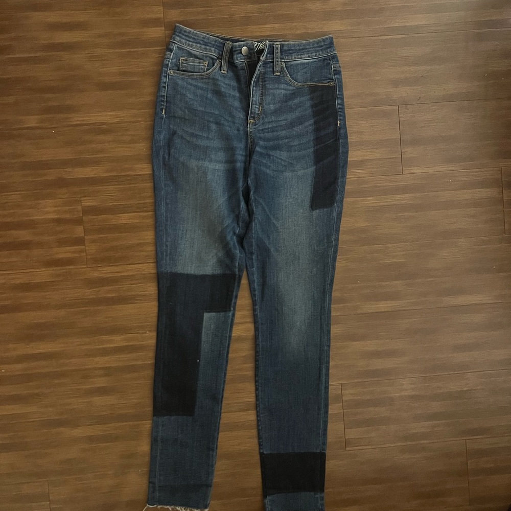 patchwork skinny jeans